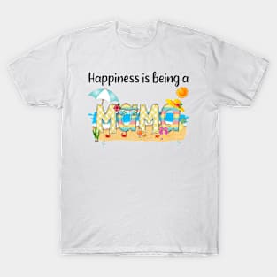 Happiness Is Being A Mama Summer Beach Happy Mother's Day T-Shirt